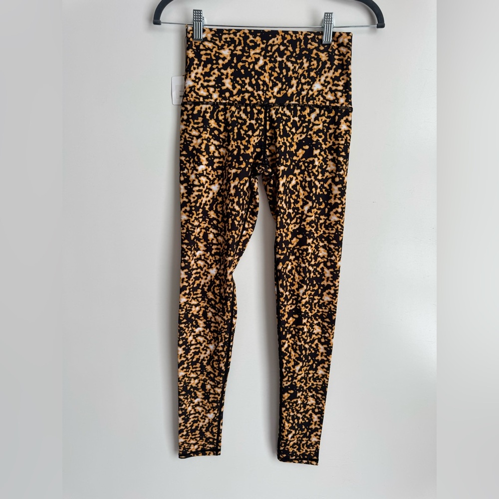Bare Athletics Montauk Leggings Small Cheetah Black Yellow animal‎ print NEW